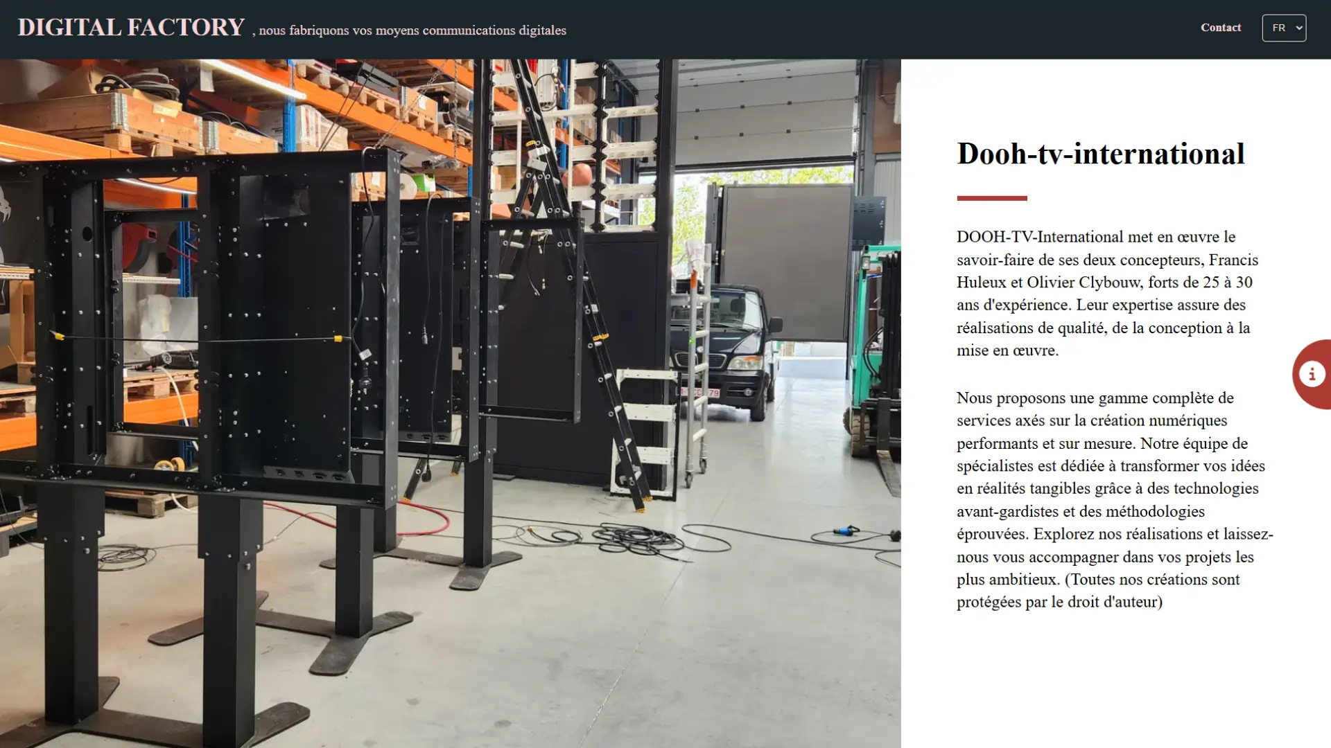 Explorez l'univers innovant de Digital Factory, un site conçu pour mettre en avant les créations et inventions uniques de son fondateur. Ce projet met en lumière ses productions à travers une présentation claire, des démonstrations interactives et un accès rapide aux informations essentielles pour les clients et partenaires.